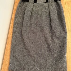 Zara Gray Pleated Pencil Skirt for Work